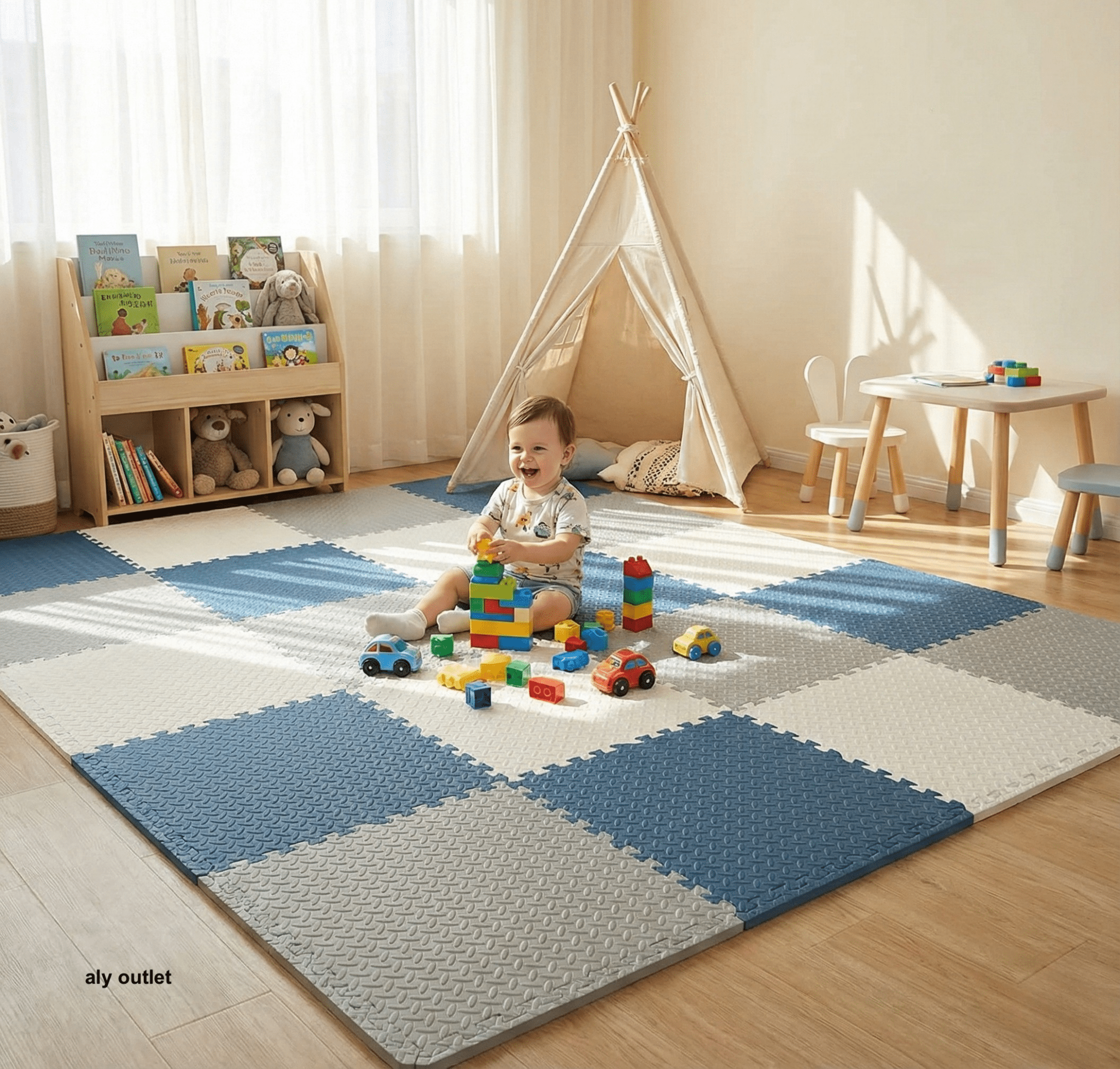 12 Parça Set 50x50 13m Oyun Spor Matı 150x200 Kurulumlu 3m2 - alyoutlet