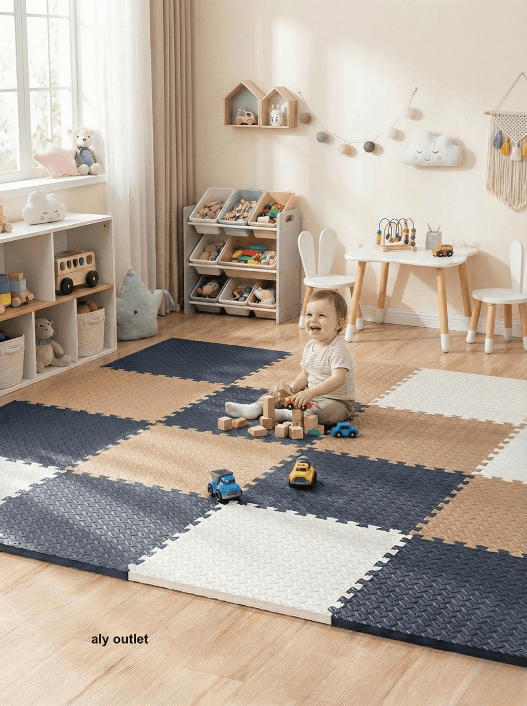 24 Parça Set 50x50 13m Oyun Spor Matı 200x300 Kurulumlu 6m2 - alyoutlet