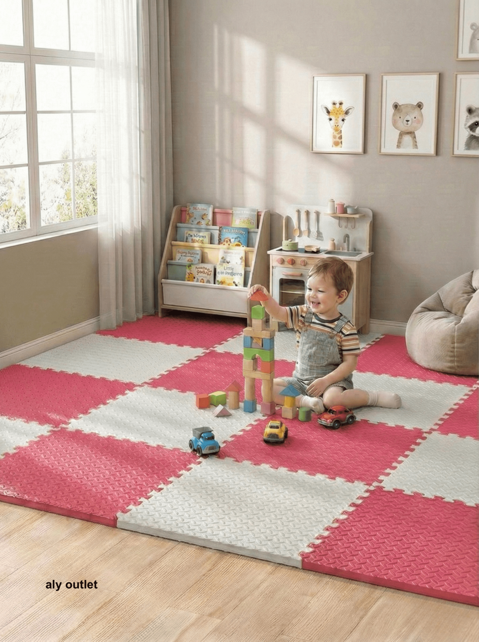 24 Parça Set 50x50 13m Oyun Spor Matı 200x300 Kurulumlu 6m2 - alyoutlet