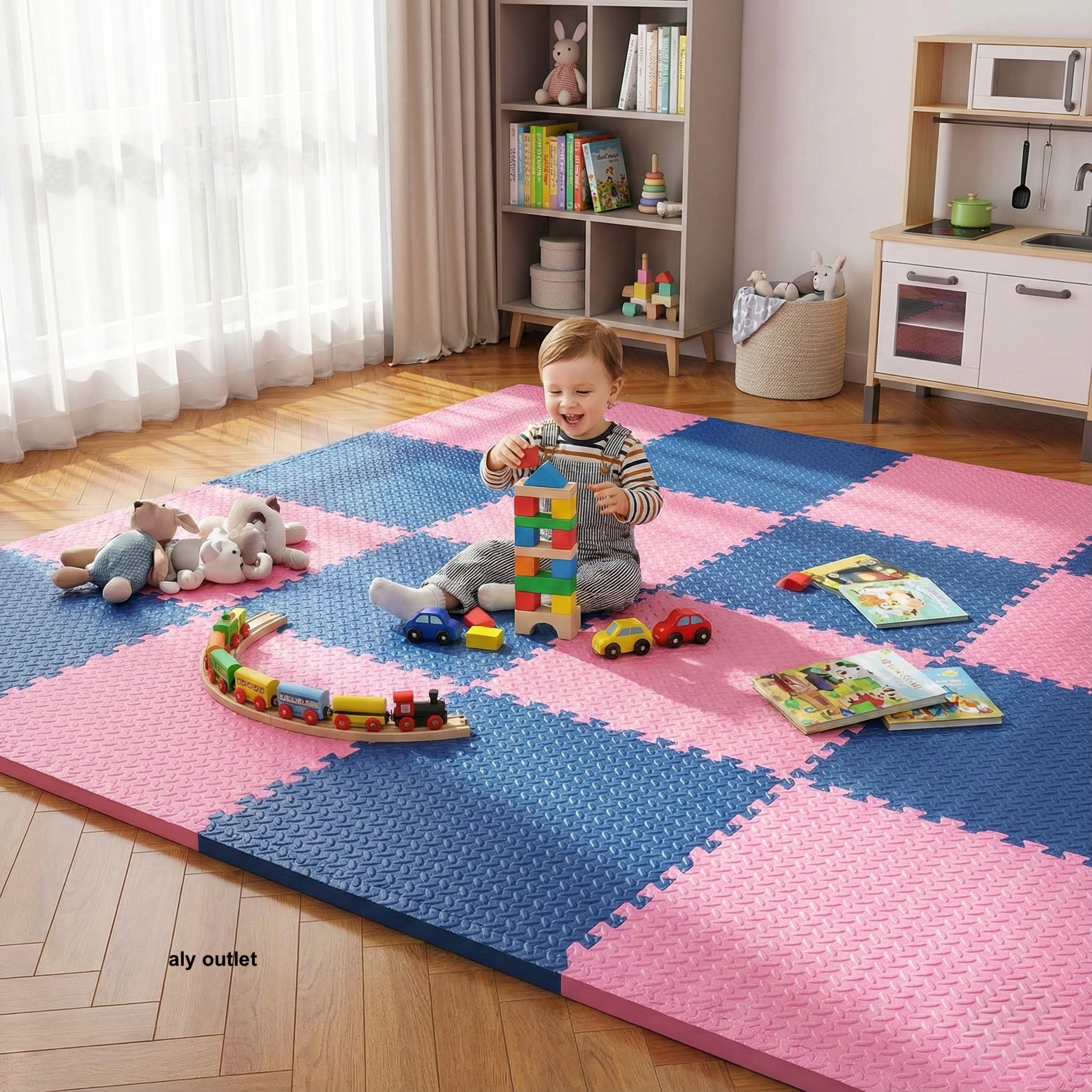 24 Parça Set 50x50 13m Oyun Spor Matı 200x300 Kurulumlu 6m2 - alyoutlet