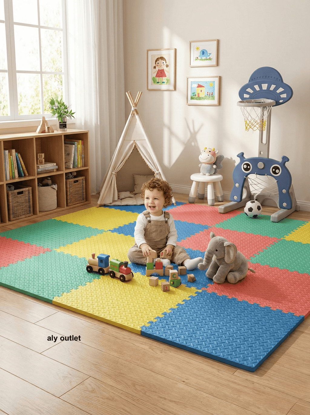 24 Parça Set 50x50 13m Oyun Spor Matı 200x300 Kurulumlu 6m2 - alyoutlet