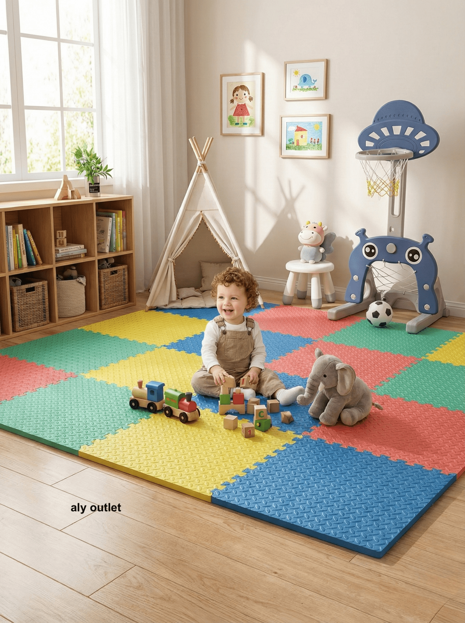 24 Parça Set 50x50 13m Oyun Spor Matı 200x300 Kurulumlu 6m2 - alyoutlet