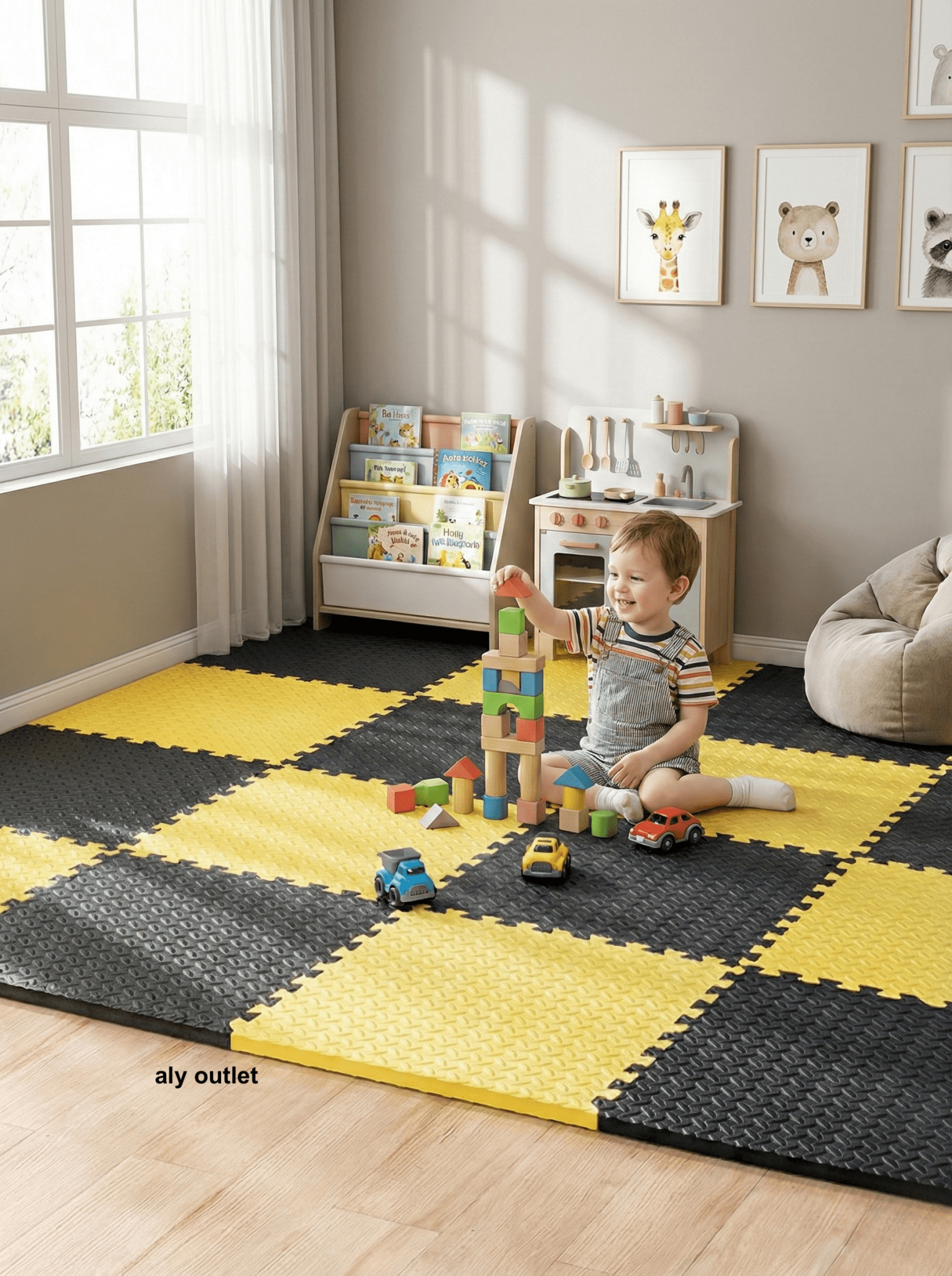 24 Parça Set 50x50 13m Oyun Spor Matı 200x300 Kurulumlu 6m2 - alyoutlet