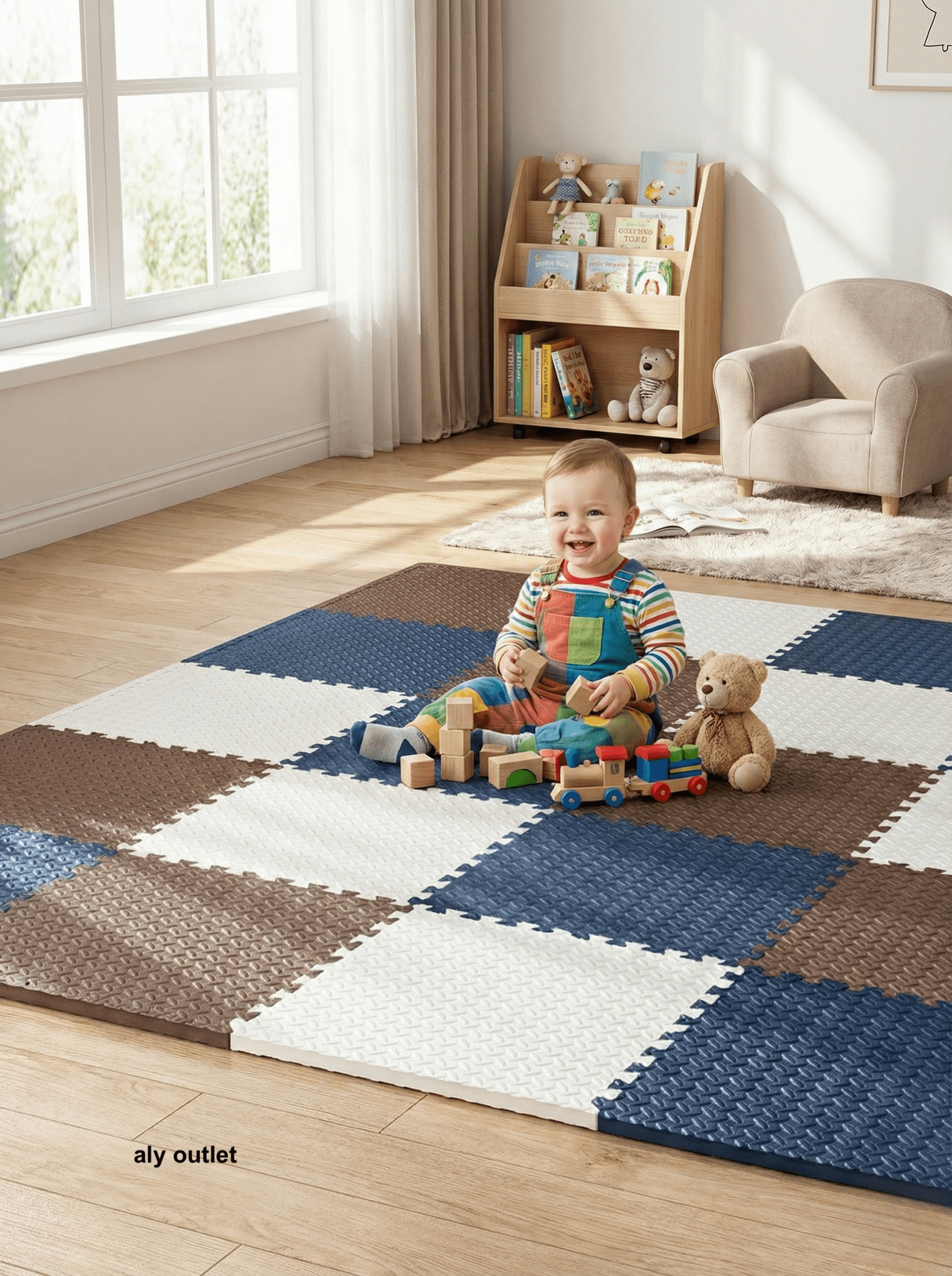 24 Parça Set 50x50 13m Oyun Spor Matı 200x300 Kurulumlu 6m2 - alyoutlet