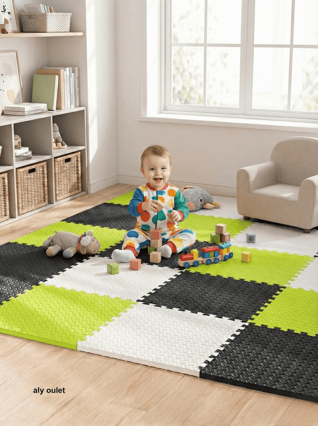 24 Parça Set 50x50 13m Oyun Spor Matı 200x300 Kurulumlu 6m2 - alyoutlet