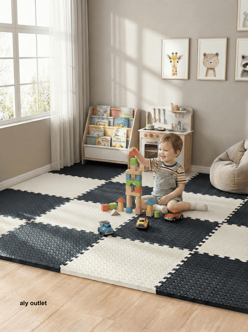 24 Parça Set 50x50 13m Oyun Spor Matı 200x300 Kurulumlu 6m2 - alyoutlet