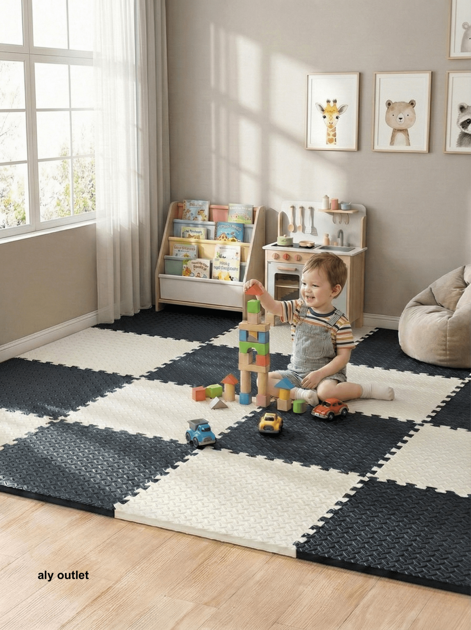 24 Parça Set 50x50 13m Oyun Spor Matı 200x300 Kurulumlu 6m2 - alyoutlet