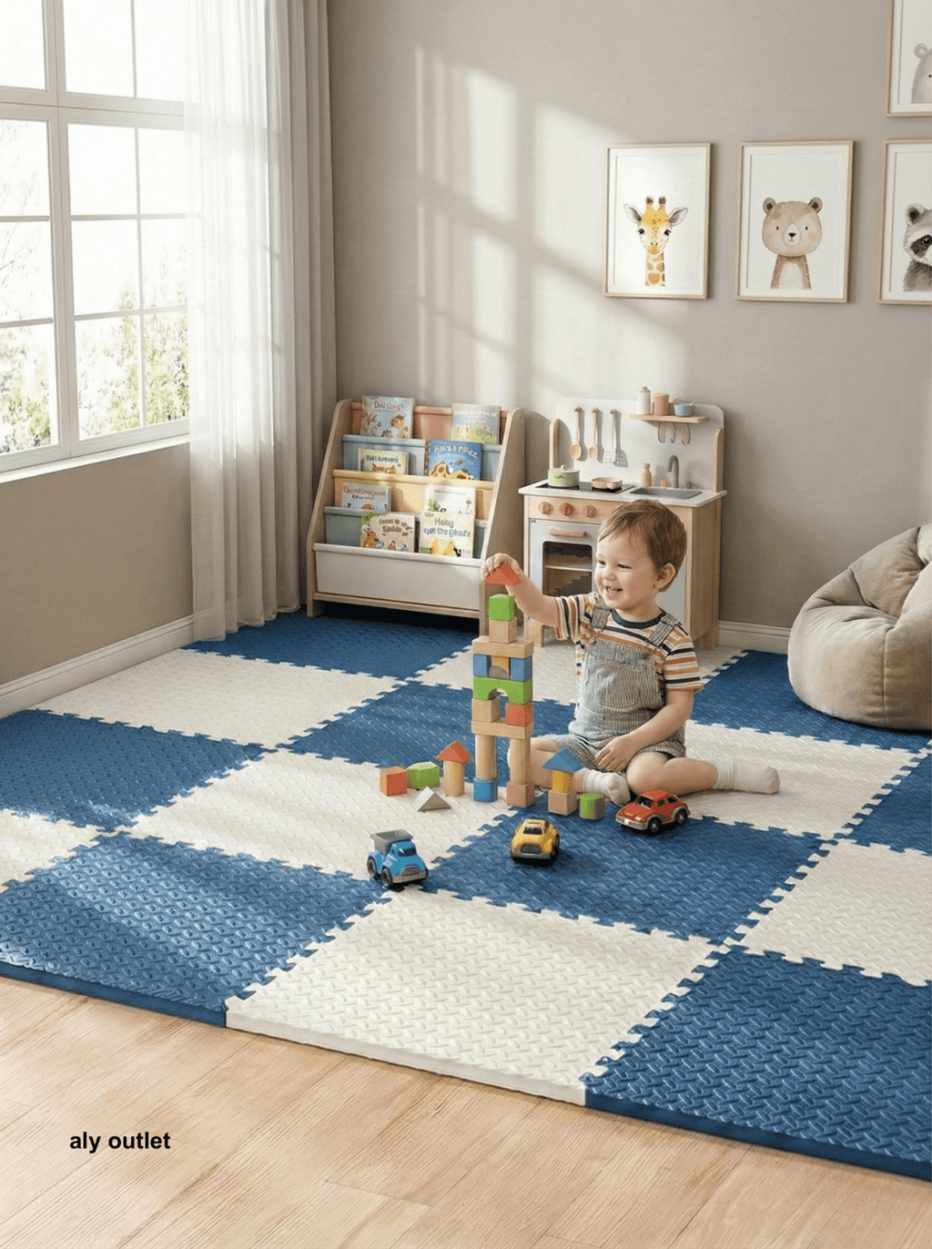 24 Parça Set 50x50 13m Oyun Spor Matı 200x300 Kurulumlu 6m2 - alyoutlet