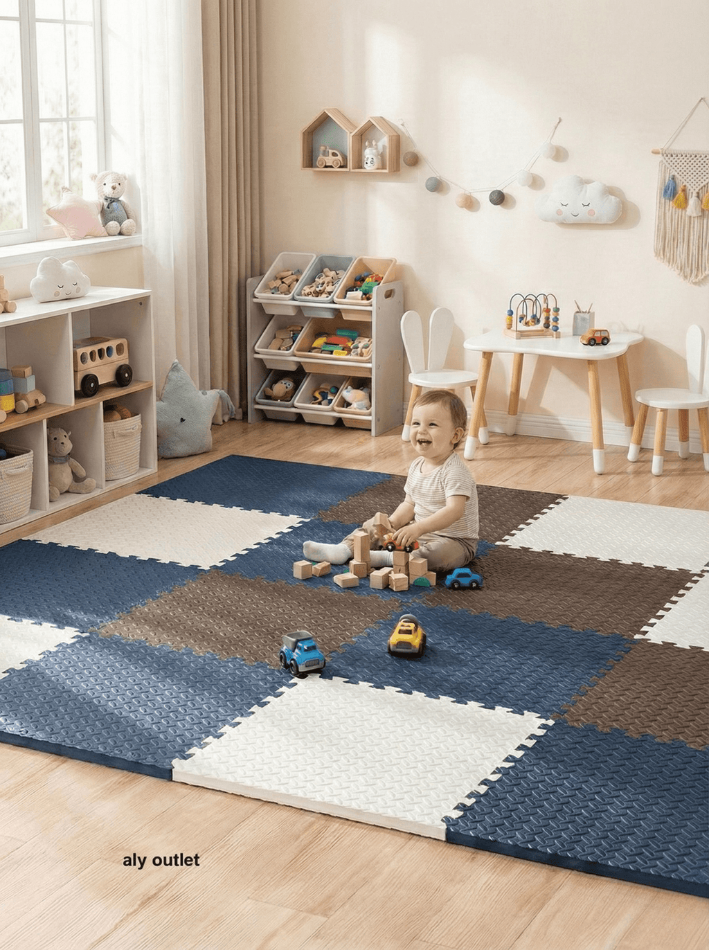 24 Parça Set 50x50 13m Oyun Spor Matı 200x300 Kurulumlu 6m2 - alyoutlet