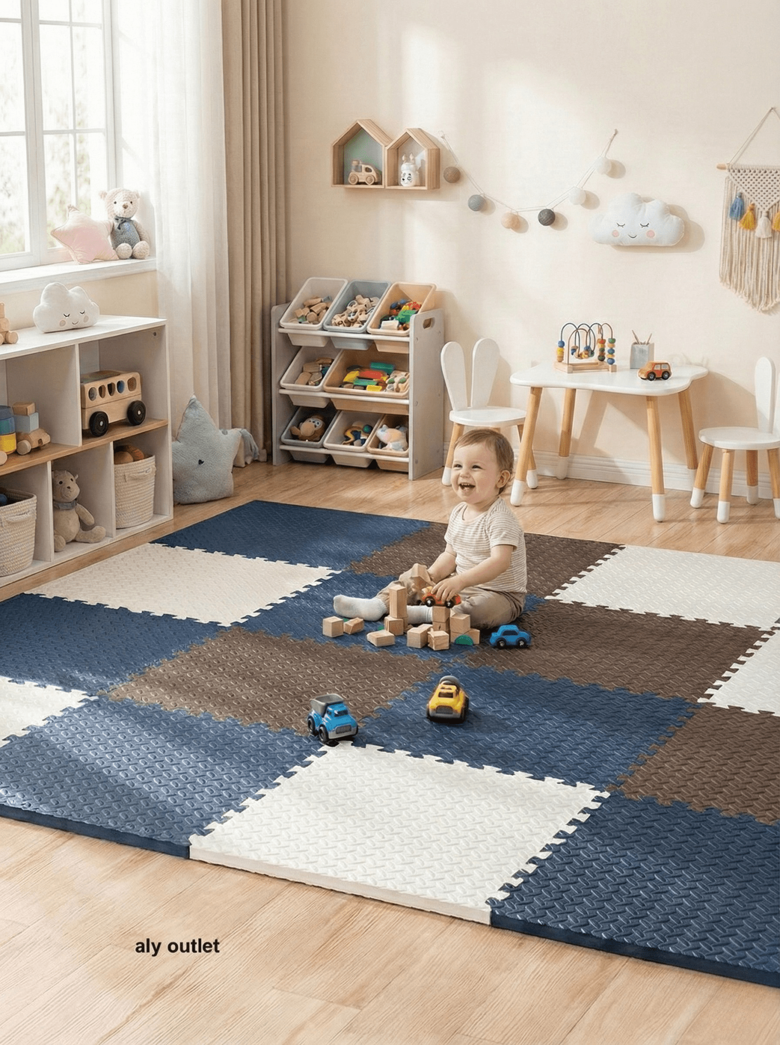 24 Parça Set 50x50 13m Oyun Spor Matı 200x300 Kurulumlu 6m2 - alyoutlet