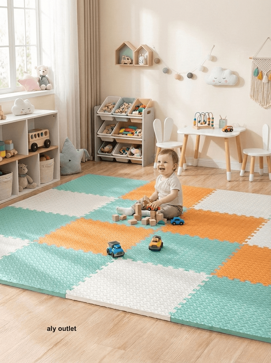 24 Parça Set 50x50 13m Oyun Spor Matı 200x300 Kurulumlu 6m2 - alyoutlet