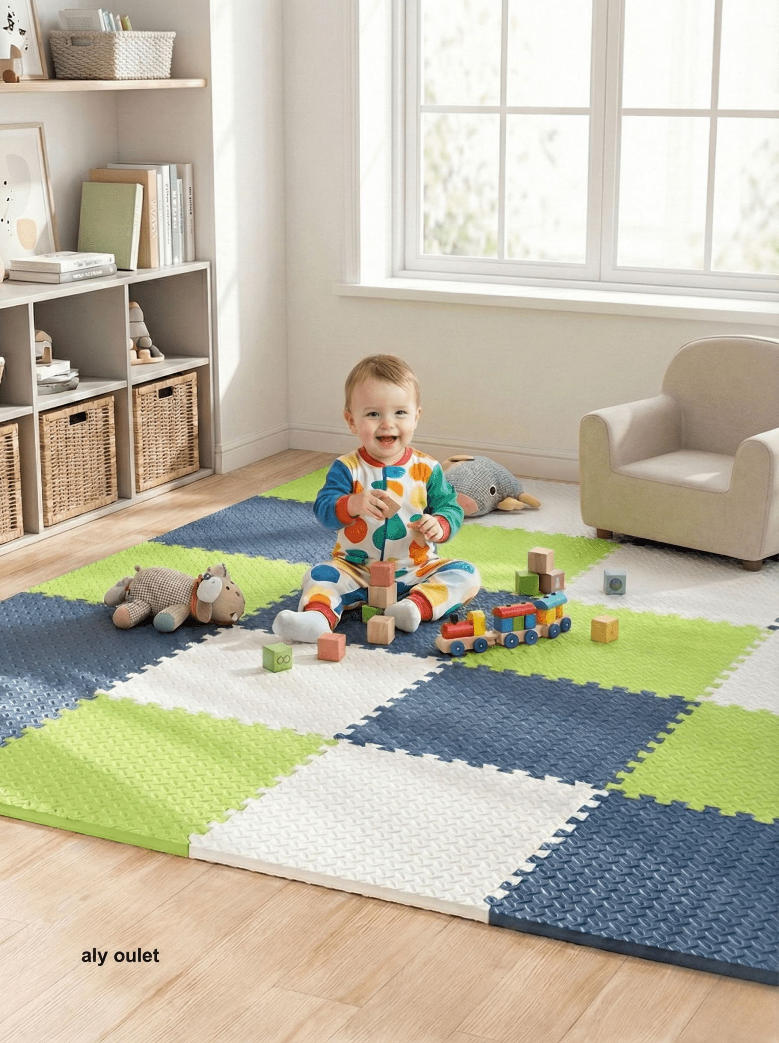 24 Parça Set 50x50 13m Oyun Spor Matı 200x300 Kurulumlu 6m2 - alyoutlet