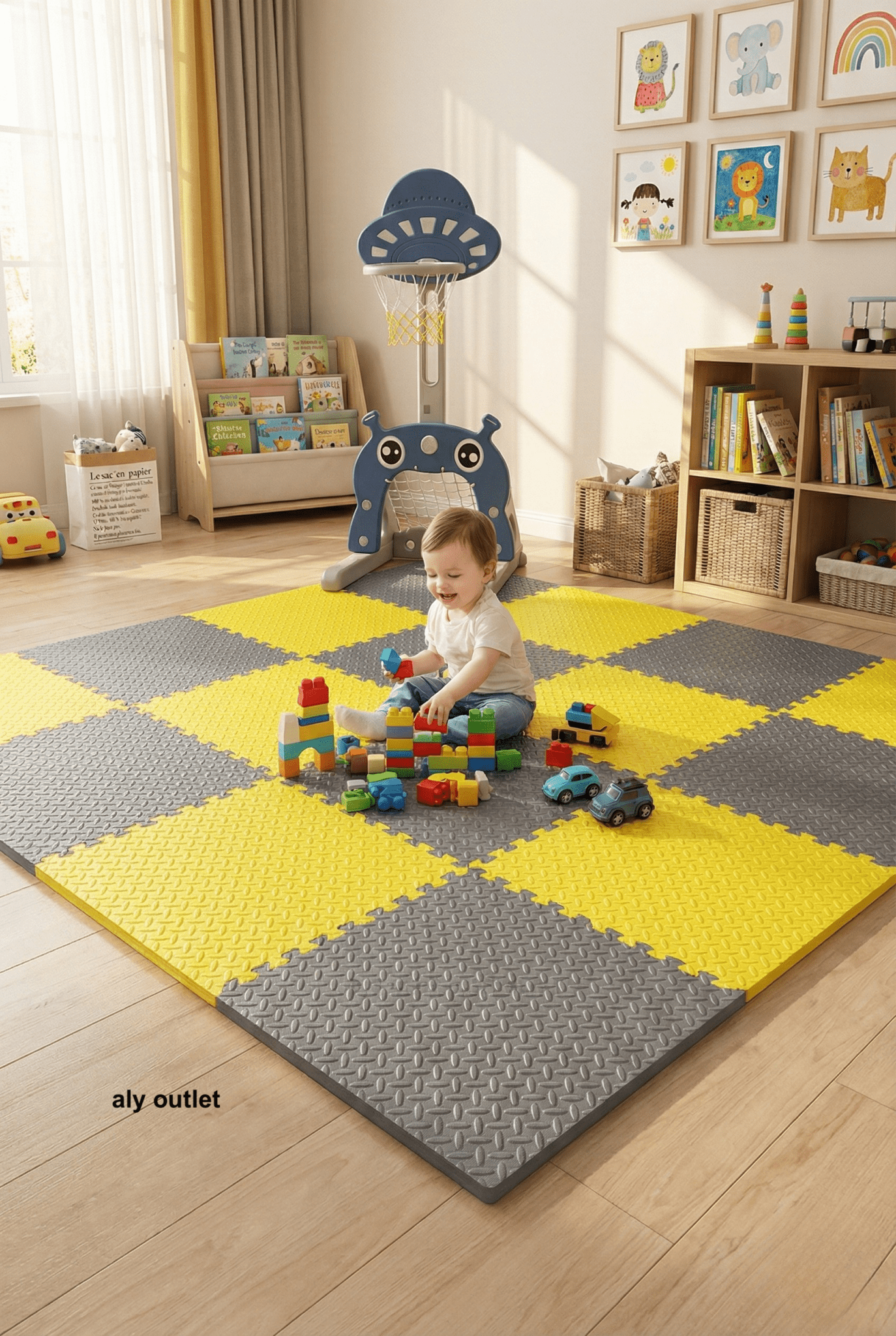 24 Parça Set 50x50 13m Oyun Spor Matı 200x300 Kurulumlu 6m2 - alyoutlet