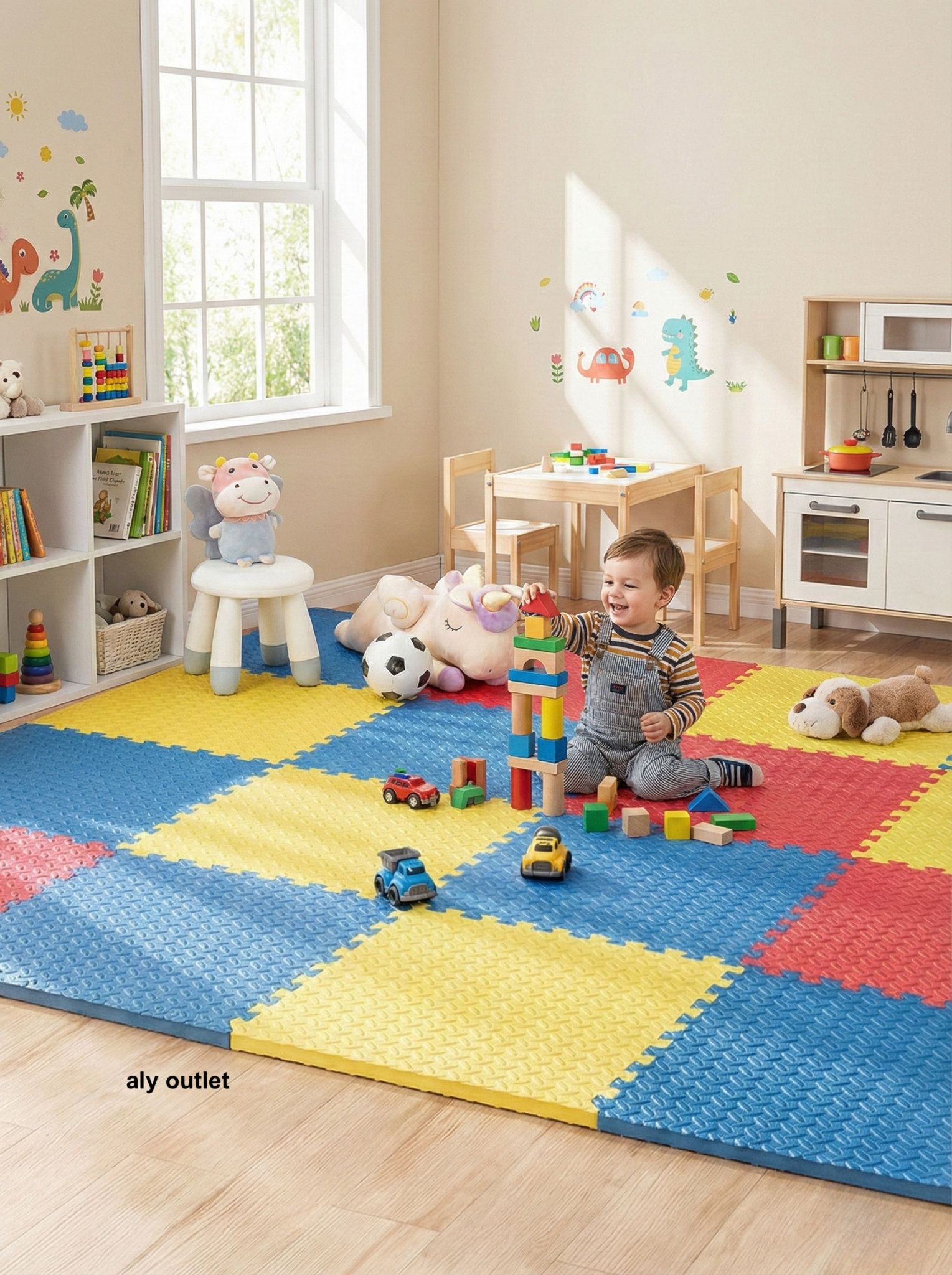 24 Parça Set 50x50 13m Oyun Spor Matı 200x300 Kurulumlu 6m2 - alyoutlet