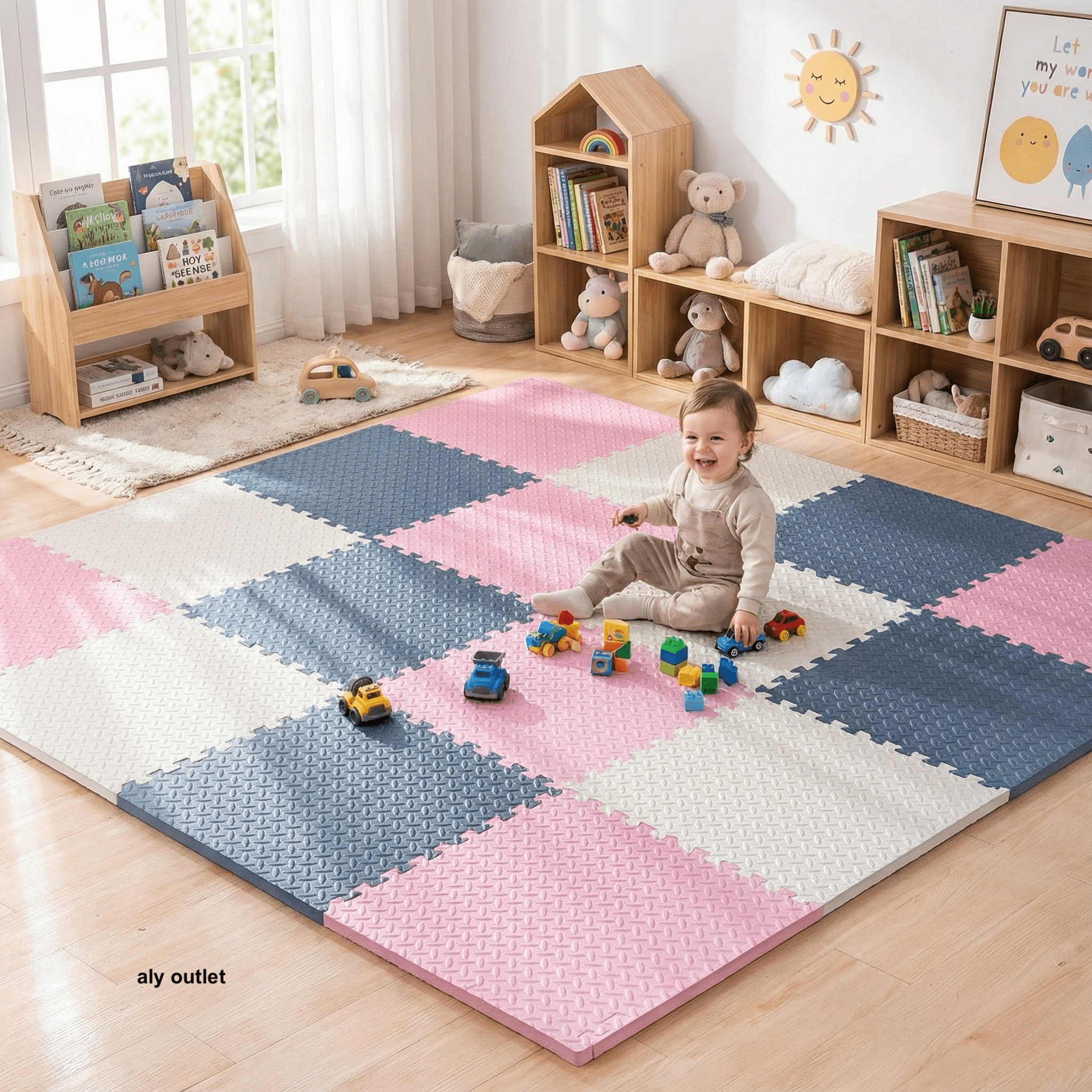 24 Parça Set 50x50 13m Oyun Spor Matı 200x300 Kurulumlu 6m2 - alyoutlet