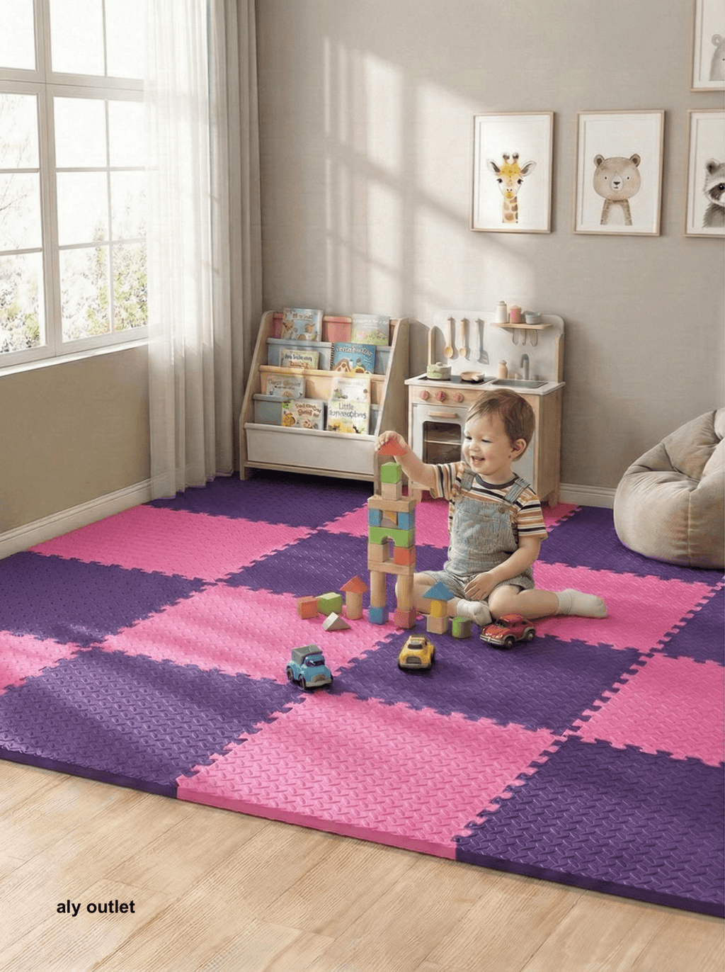 24 Parça Set 50x50 13m Oyun Spor Matı 200x300 Kurulumlu 6m2 - alyoutlet