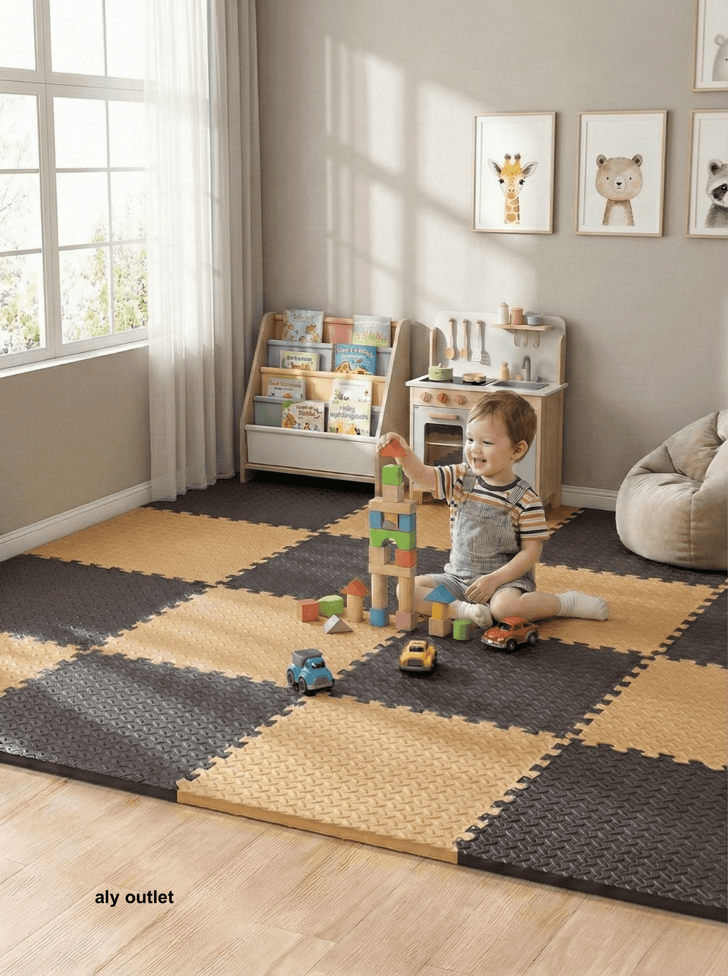 24 Parça Set 50x50 13m Oyun Spor Matı 200x300 Kurulumlu 6m2 - alyoutlet