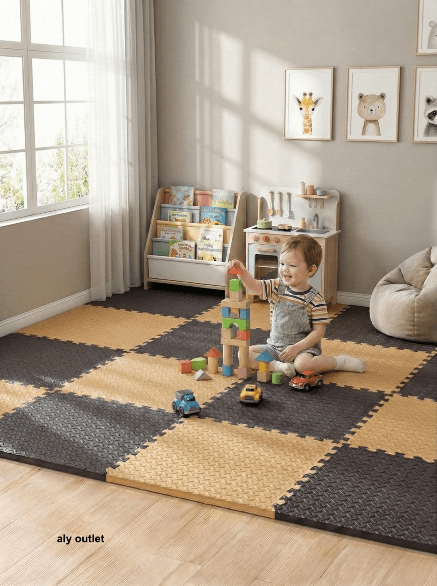 24 Parça Set 50x50 13m Oyun Spor Matı 200x300 Kurulumlu 6m2 - alyoutlet