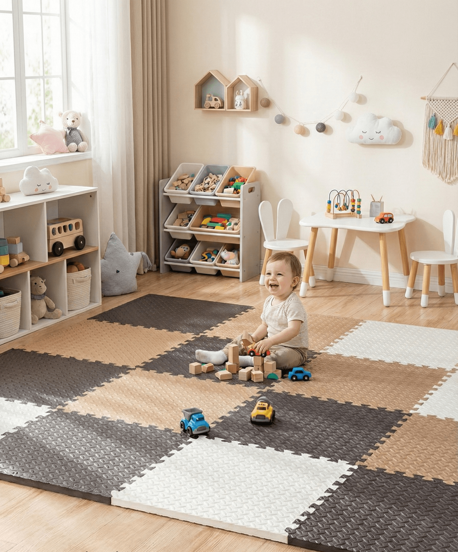 24 Parça Set 50x50 13m Oyun Spor Matı 200x300 Kurulumlu 6m2 - alyoutlet