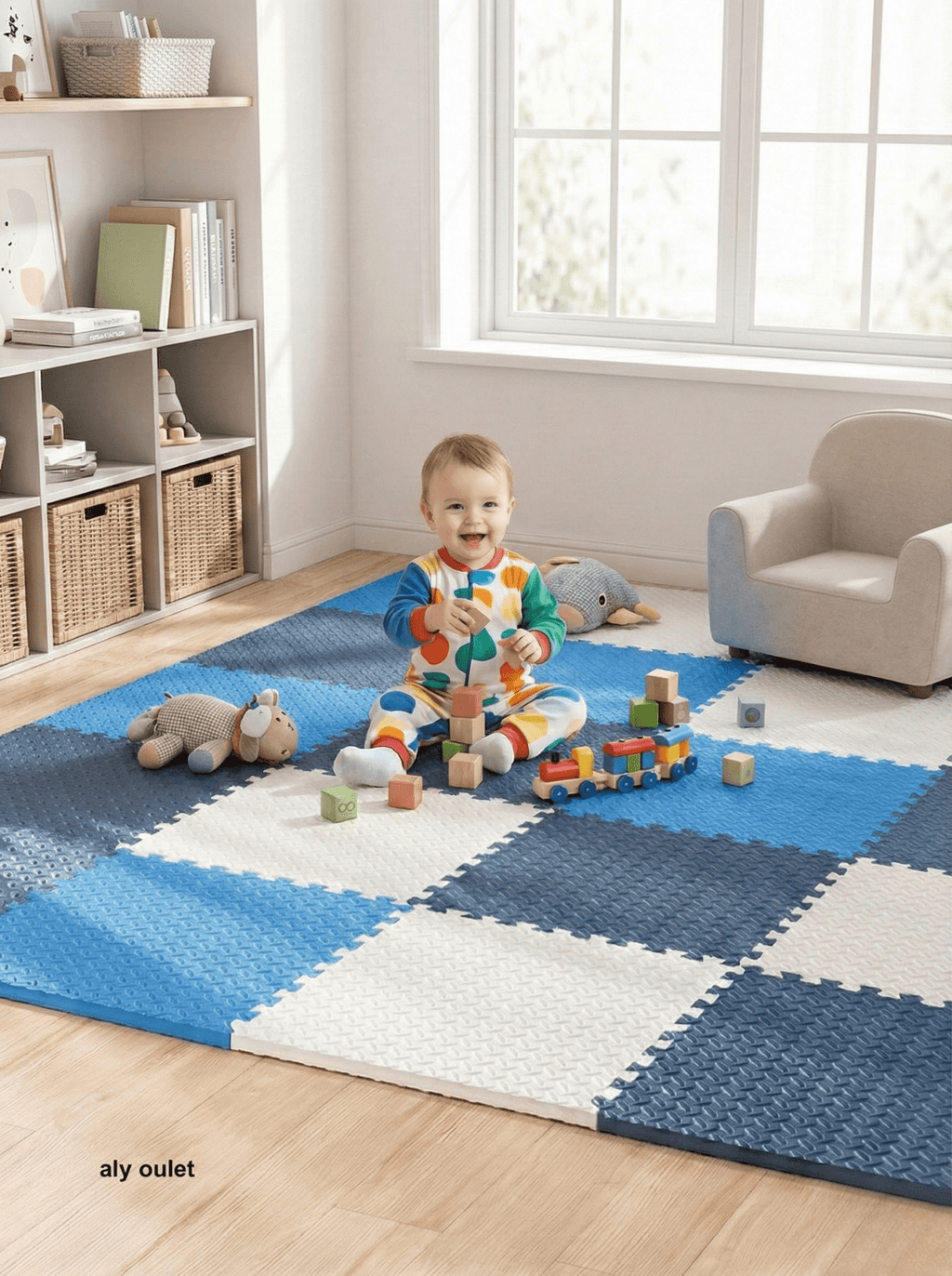 24 Parça Set 50x50 13m Oyun Spor Matı 200x300 Kurulumlu 6m2 - alyoutlet