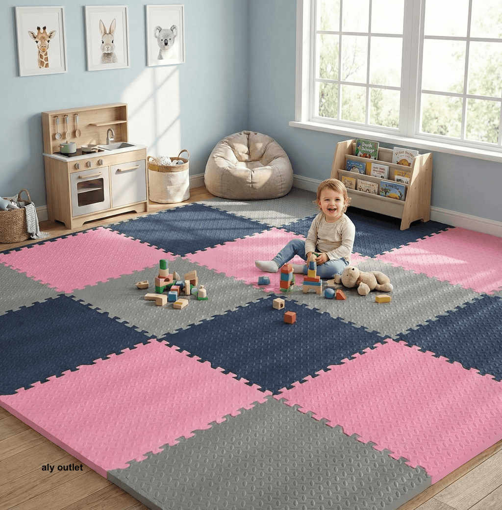 24 Parça Set 50x50 13m Oyun Spor Matı 200x300 Kurulumlu 6m2 - alyoutlet