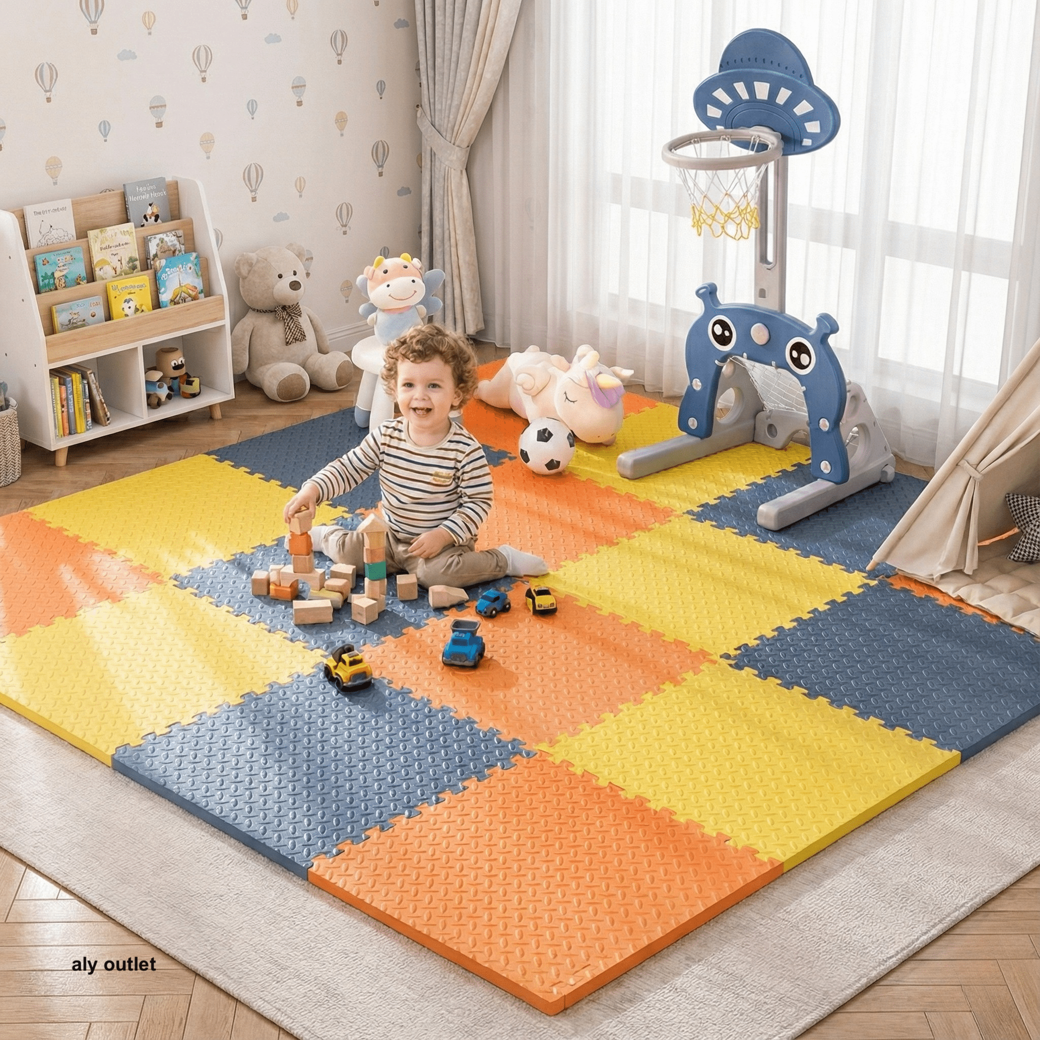 24 Parça Set 50x50 13m Oyun Spor Matı 200x300 Kurulumlu 6m2 - alyoutlet